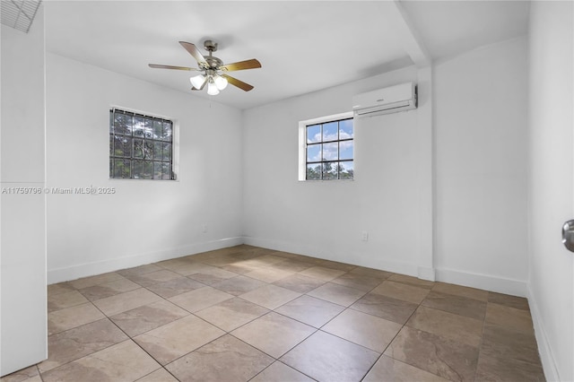 2810 NW 171st Ter, Miami Gardens, FL 33056 - unfurnished room with a wall mounted air conditioner and ceiling fan