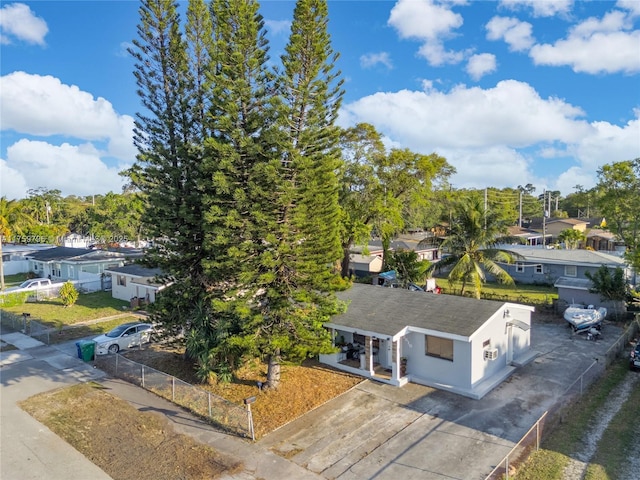 drone / aerial view with a residential view