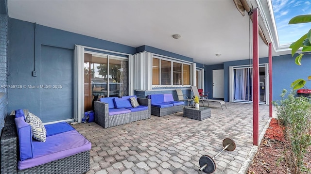 view of patio / terrace with an outdoor living space