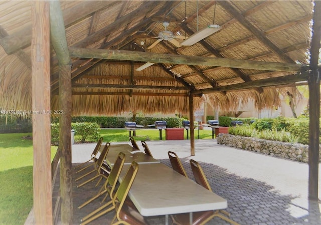 view of patio with a gazebo