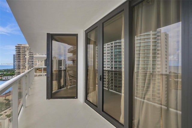 balcony with a view of city