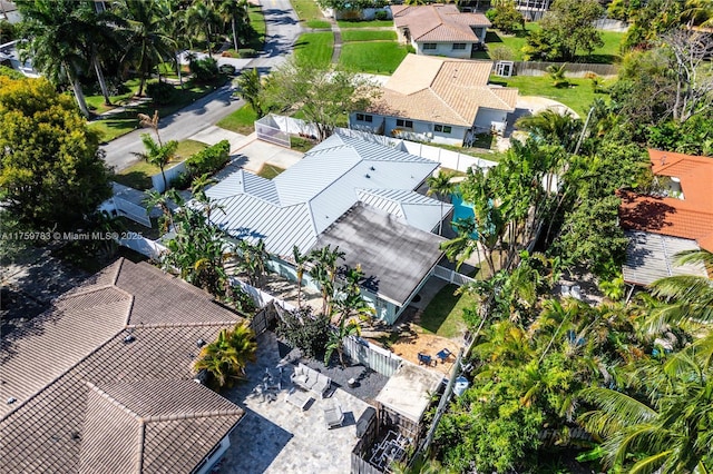 aerial view featuring a residential view