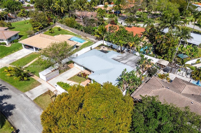 drone / aerial view with a residential view