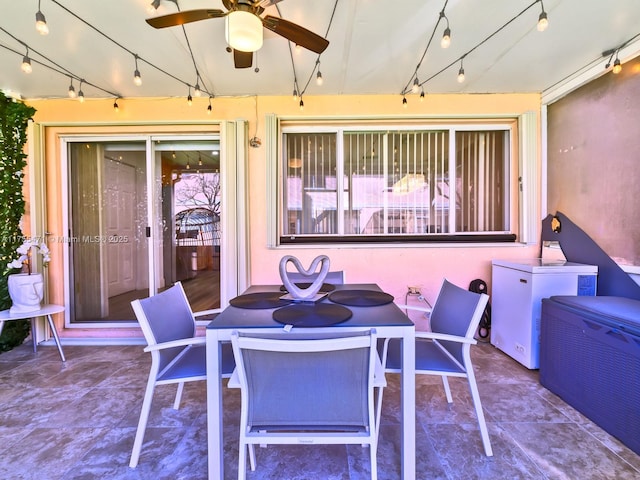 view of patio / terrace featuring ceiling fan