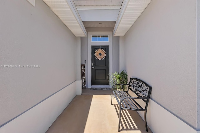 5338 Lugo St, Fort Pierce, FL 34951 - doorway to property with stucco siding
