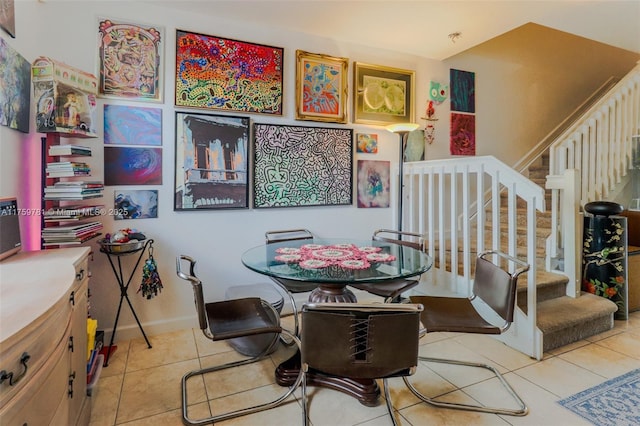 2853 SE 1st Dr Unit 4, Homestead, FL 33033 - dining area with tile patterned flooring and stairway