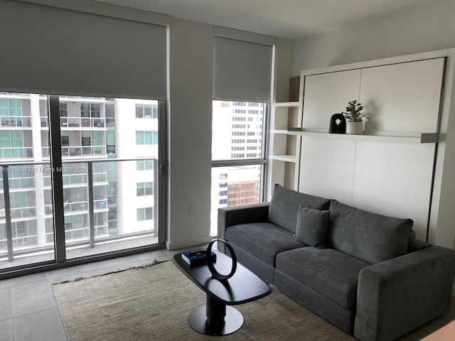 view of tiled living room