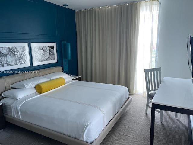 bedroom with carpet