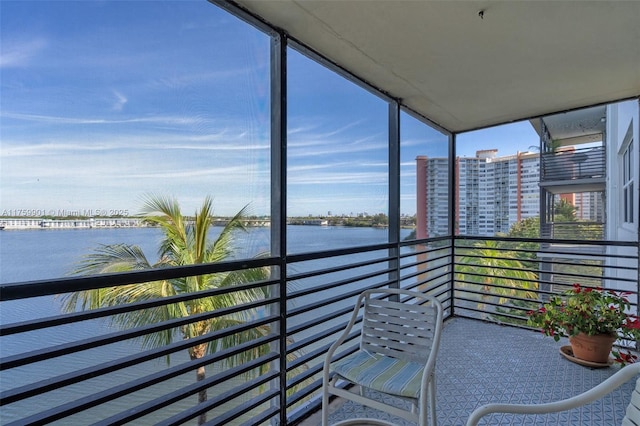 balcony with a water view