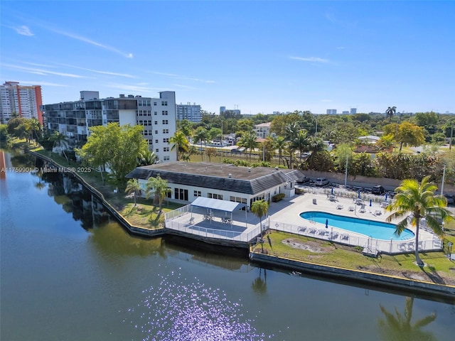 1175 NE Miami Gardens Dr Unit 610, Miami, FL 33179 - drone / aerial view of a pool and a large body of water