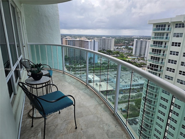 balcony with a city view