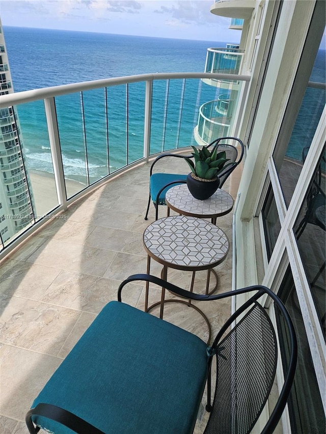 balcony with a water view