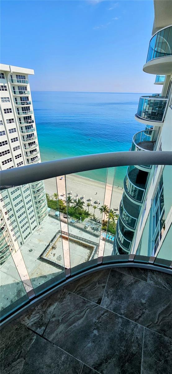 balcony with a water view