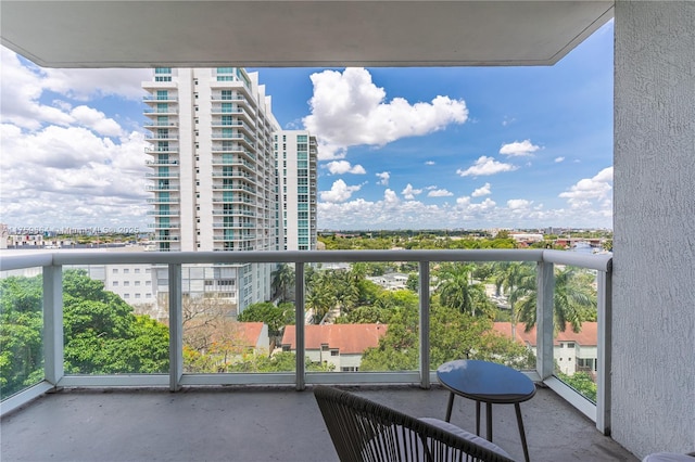 balcony with a city view