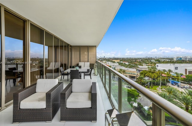 balcony with a view of city