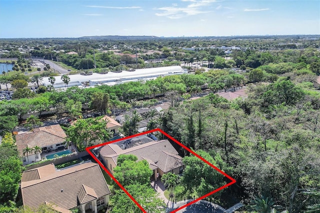 5523 NW 57th Ter, Coral Springs, FL 33067 - aerial perspective of suburban area featuring property parcel outlined