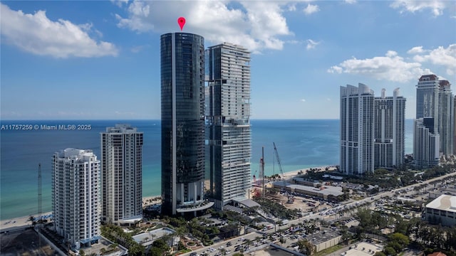 property view of water featuring a view of city