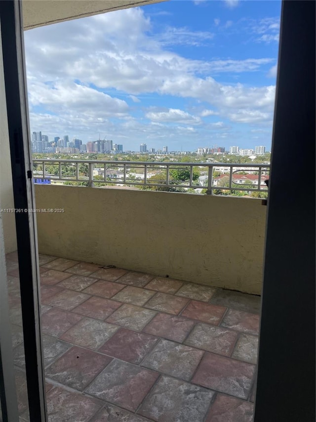 balcony with a view of city