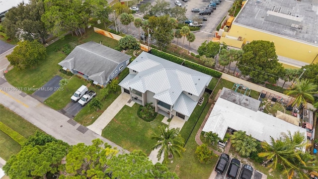 aerial view with a residential view