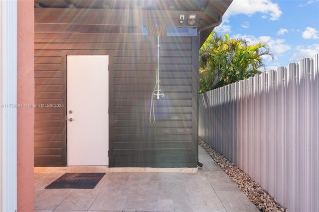 exterior space with tile patterned flooring