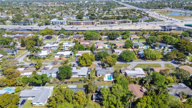 drone / aerial view with a residential view