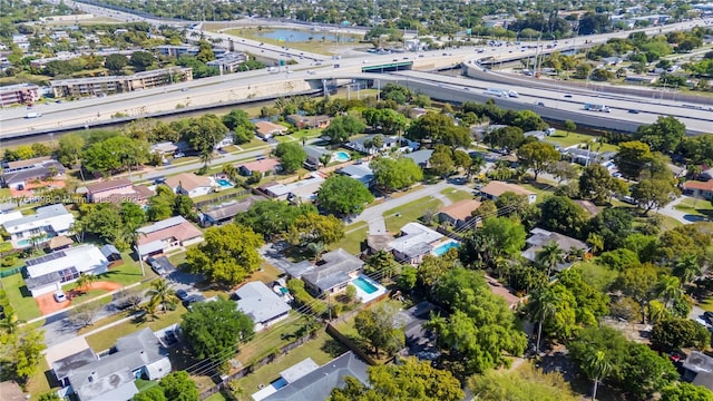 aerial view featuring a residential view