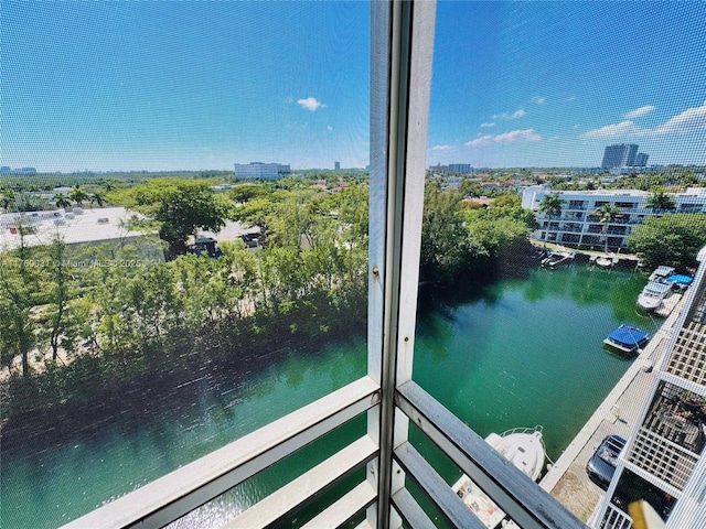 property view of water featuring a view of city