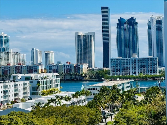 view of city featuring a water view