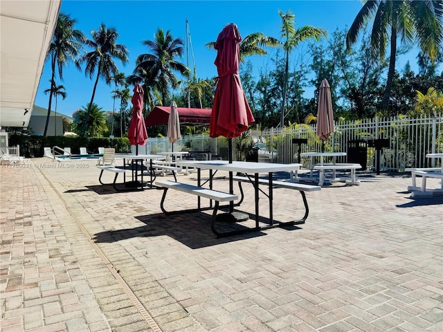 3660 NE 166th St Unit 812, North Miami Beach, FL 33160 - view of home's community featuring fence, a patio, and a pool