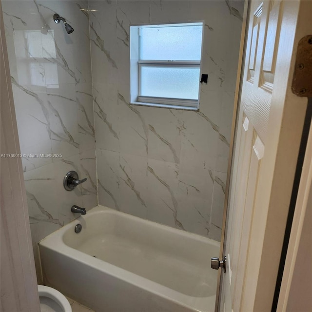 full bathroom featuring shower / washtub combination and toilet