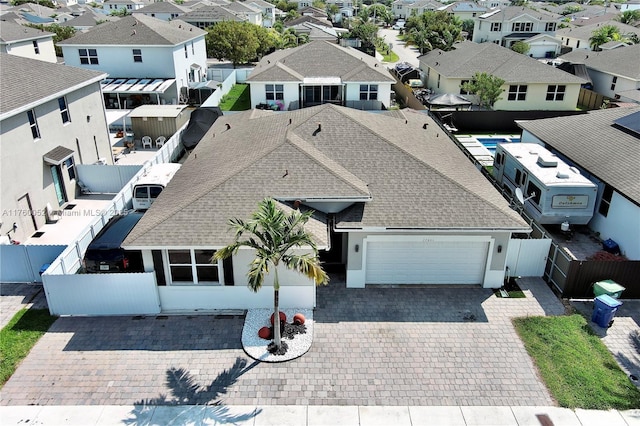 aerial view with a residential view