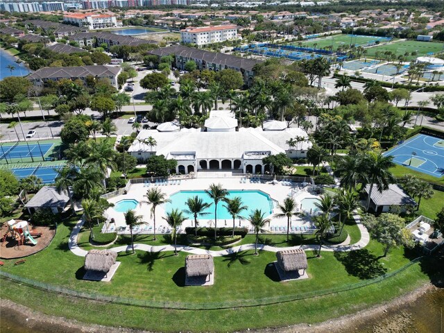 birds eye view of property