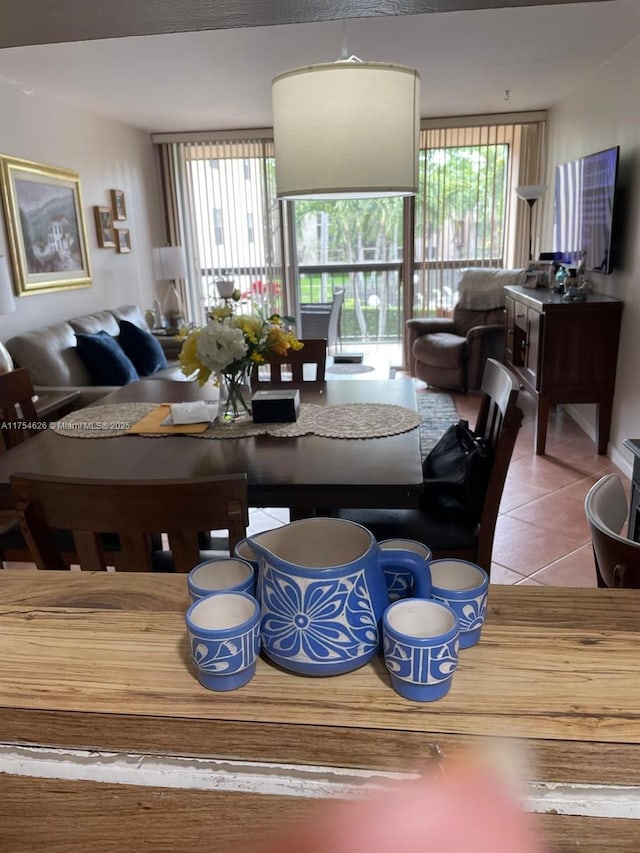 view of tiled dining room