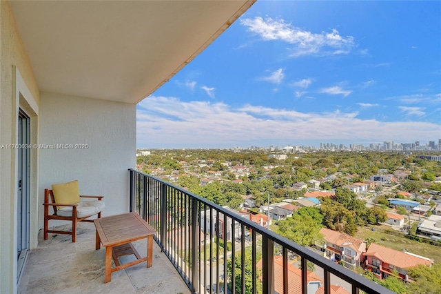 balcony featuring a city view