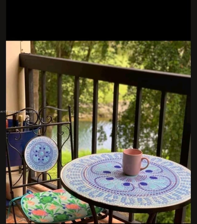 balcony with a water view