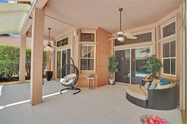 view of patio / terrace with a ceiling fan