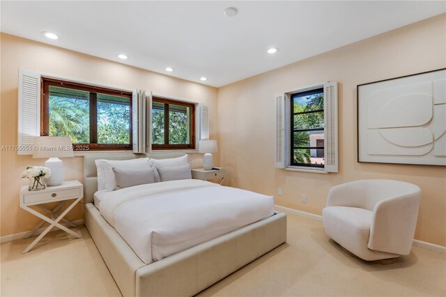 5780 Magnolia Ln, Coral Gables, FL 33156 - bedroom with baseboards, multiple windows, recessed lighting, and carpet flooring