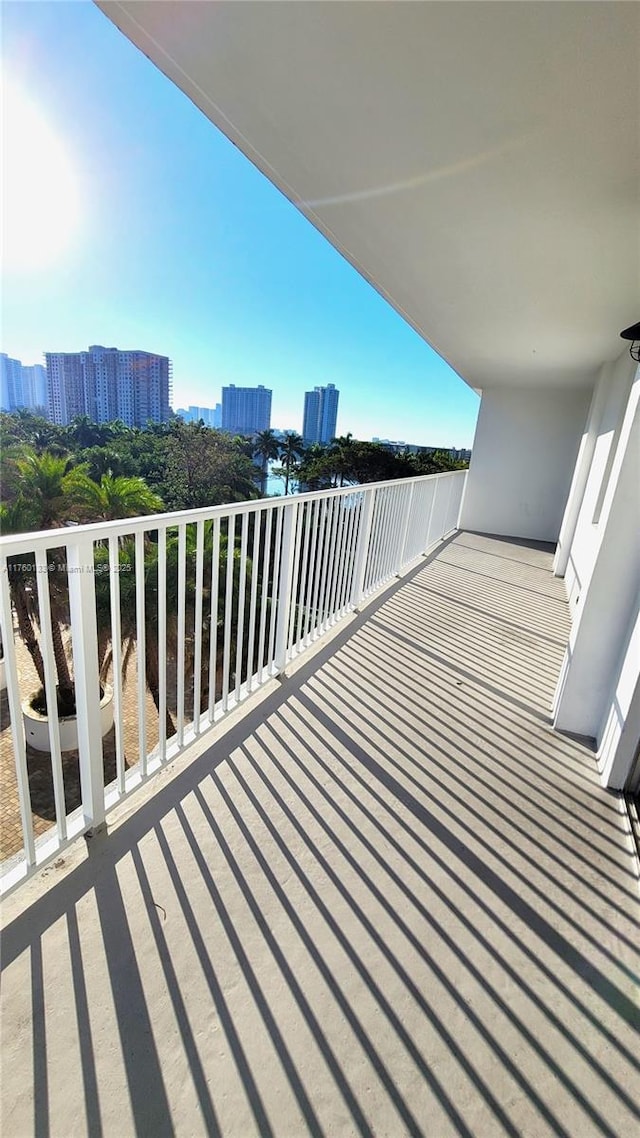 balcony featuring a city view