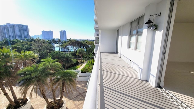 balcony with a city view