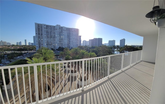 balcony with a city view