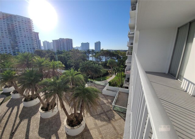 balcony with a city view