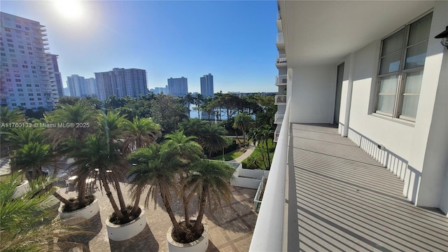 balcony with a view of city