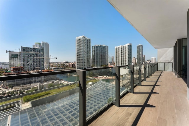 balcony with a city view