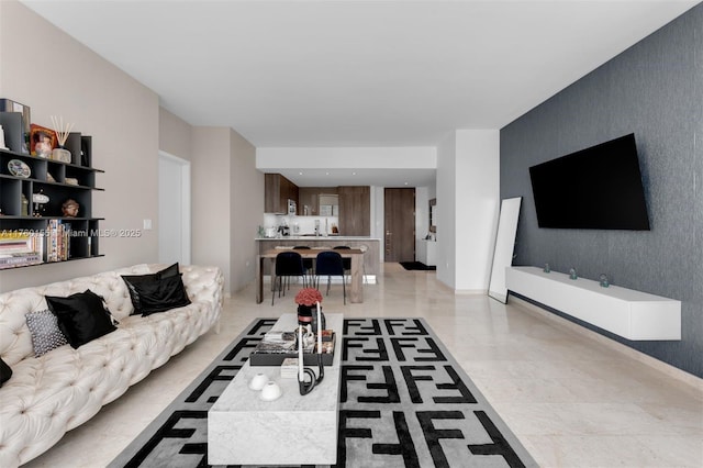 68 SE 6th St Unit 1404, Miami, FL 33131 - living area with an accent wall