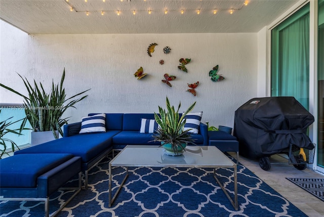 view of patio with an outdoor living space