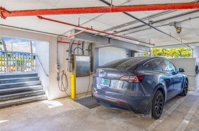 view of parking garage