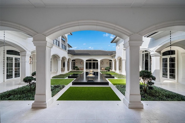 view of patio featuring french doors