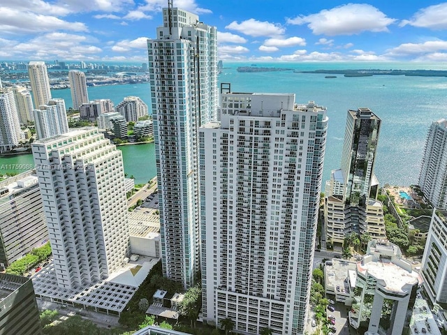 950 Brickell Bay Dr Unit 3605, Miami, FL 33131 - drone / aerial view with a view of city and a water view