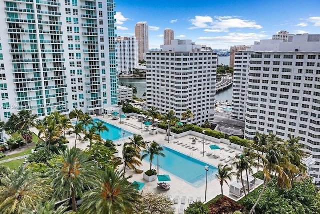 950 Brickell Bay Dr Unit 3605, Miami, FL 33131 - bird's eye view featuring a city view