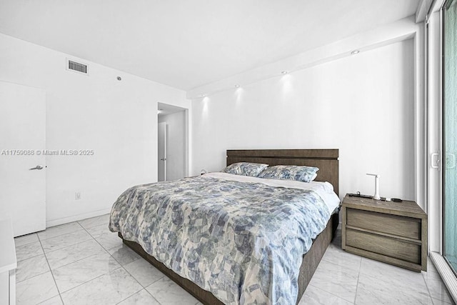 950 Brickell Bay Dr Unit 3605, Miami, FL 33131 - bedroom with visible vents and marble finish floor